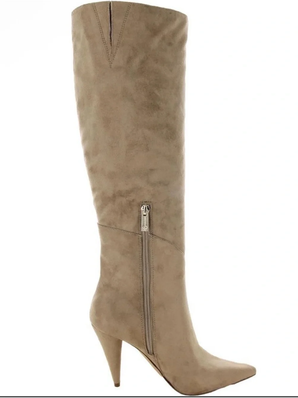 Jessica Simpson Taupe Suede Over-the-Knee Pointed Toe Boot